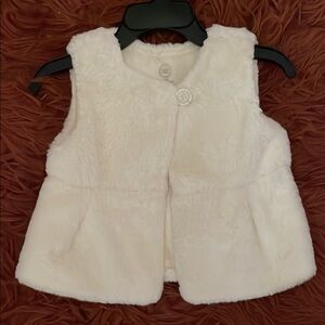 Wonder nation off white Faux Fur Vest